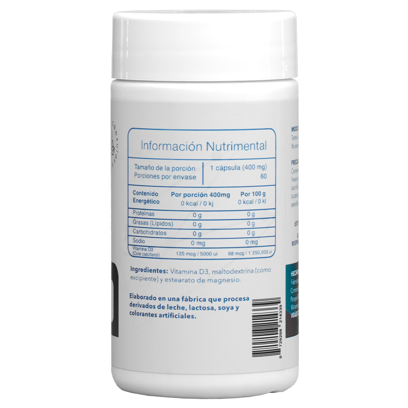 Vitamina D3 5000UI 60 Cápsulas