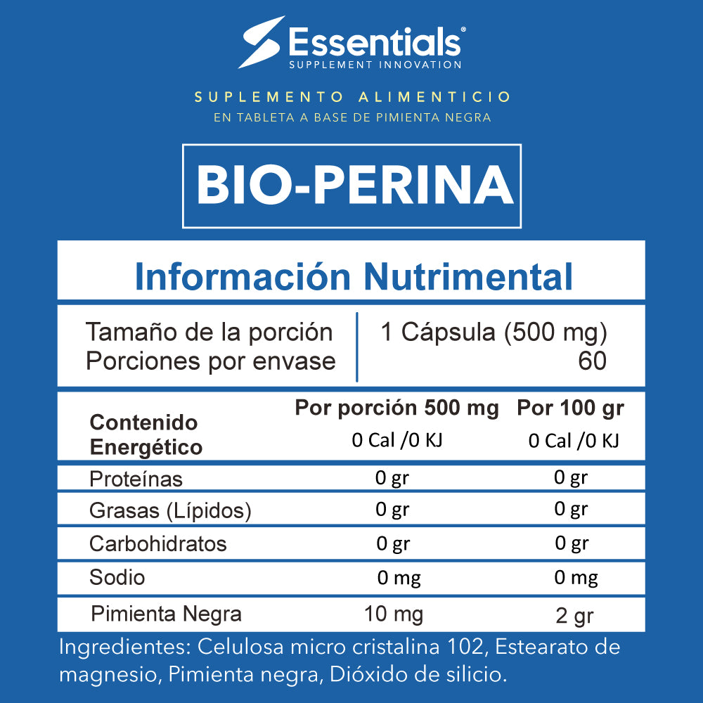 Bioperina 10mg 60 capsulas