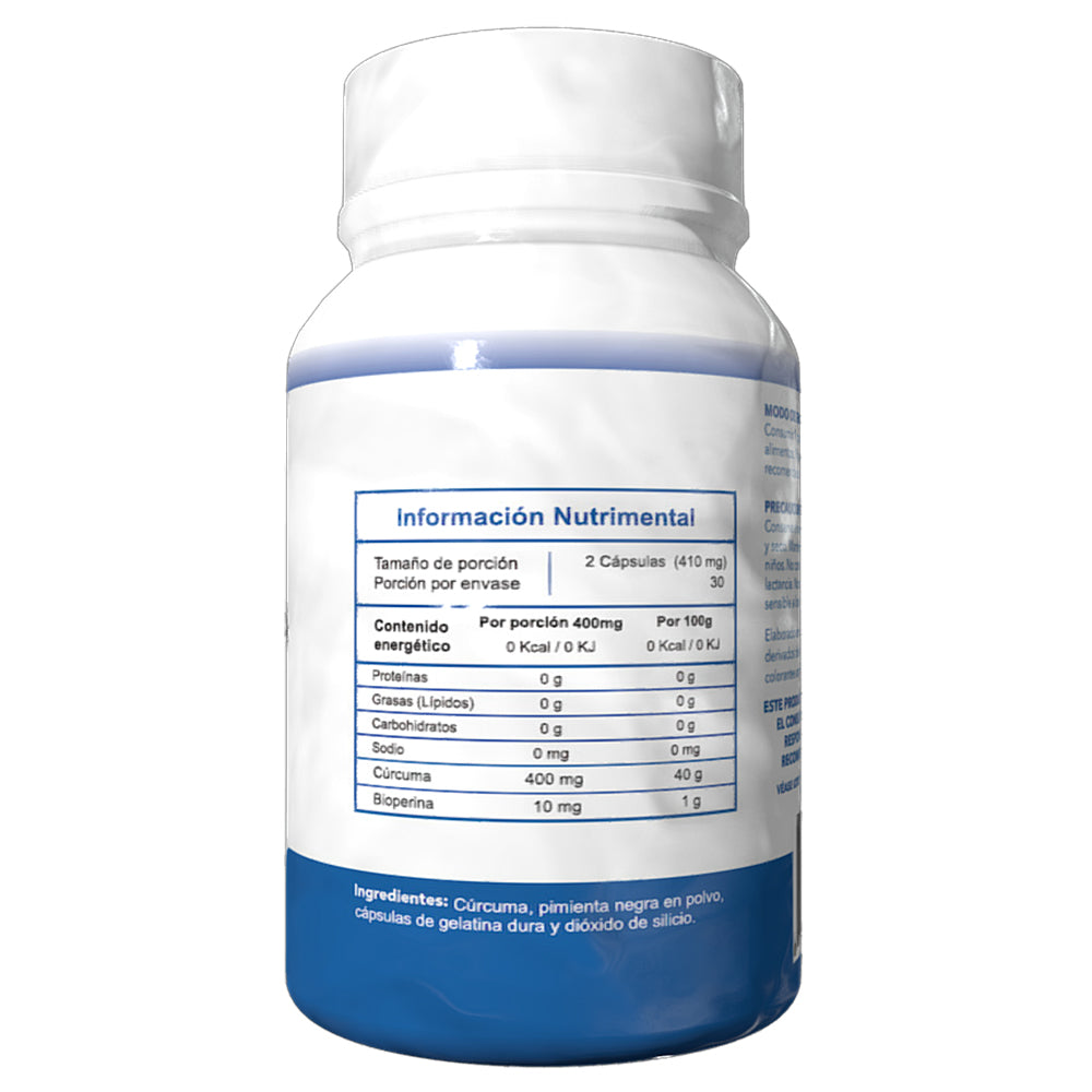 Turmeric + Bioperina 375mg - Cúrcuma 60 Caps