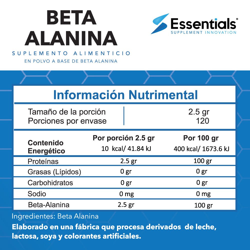 Beta - Alanina 120 serv/ 2.5gr - Essentials