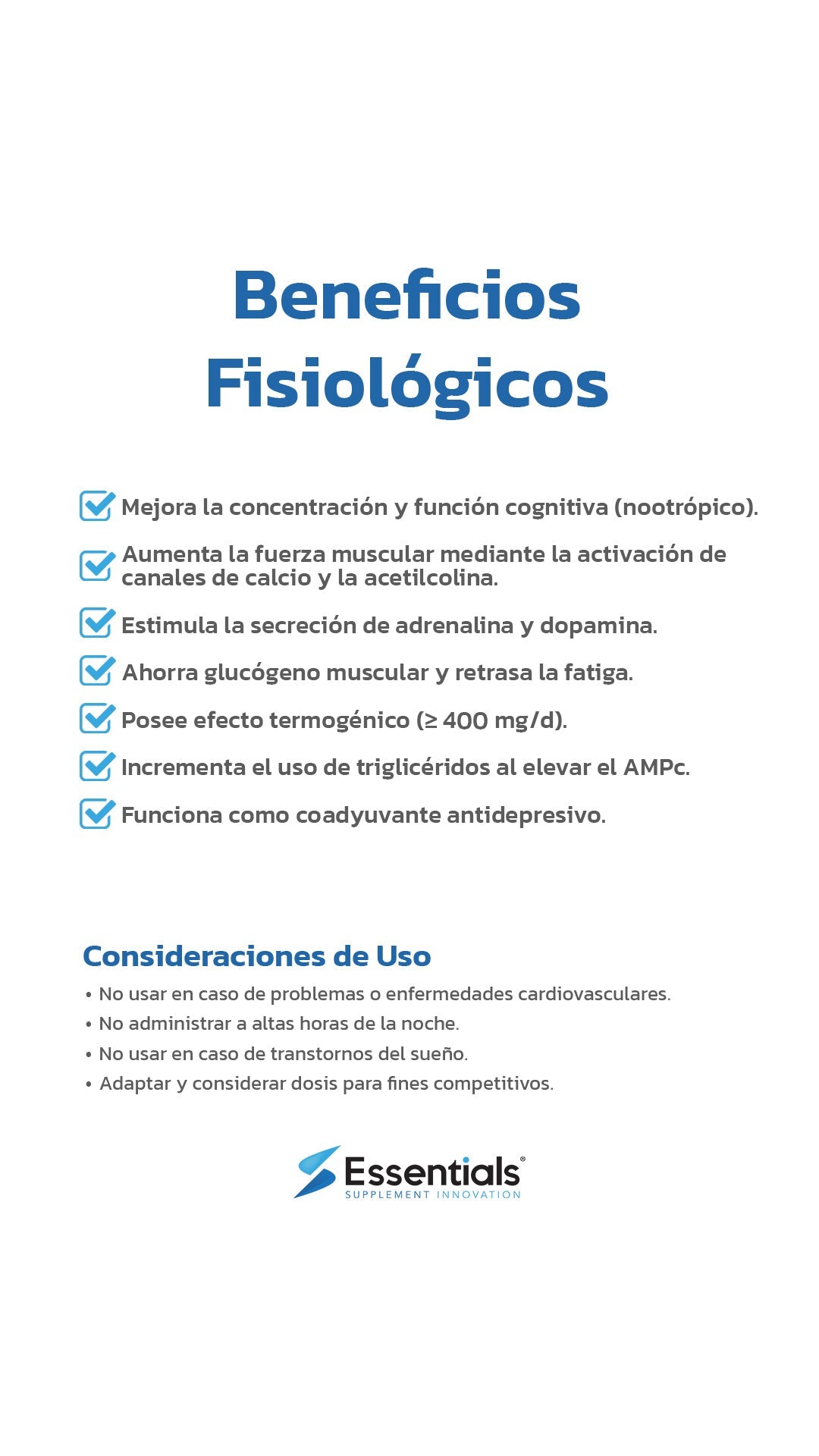 Cafeína - 60 tabletas - Essentials