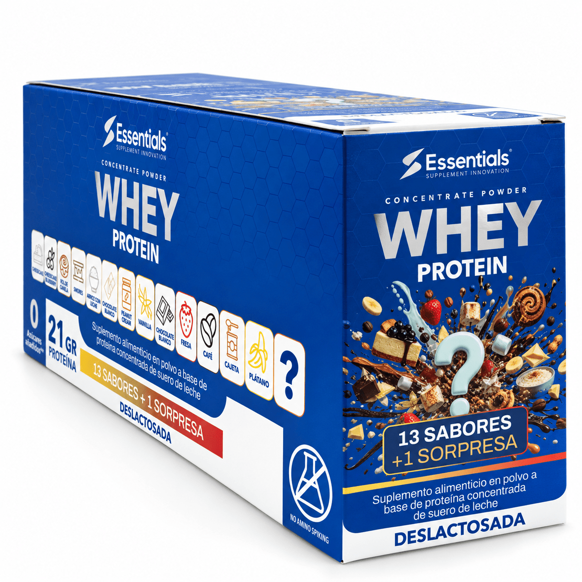 Caja Sobres Whey Protein - 14 Sabores - Essentials