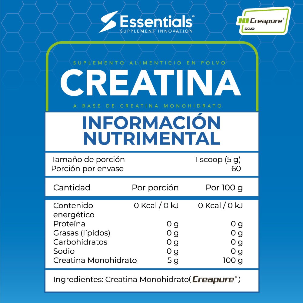 Creatina Monohidrato Essentials // (Creapure®️) - Essentials