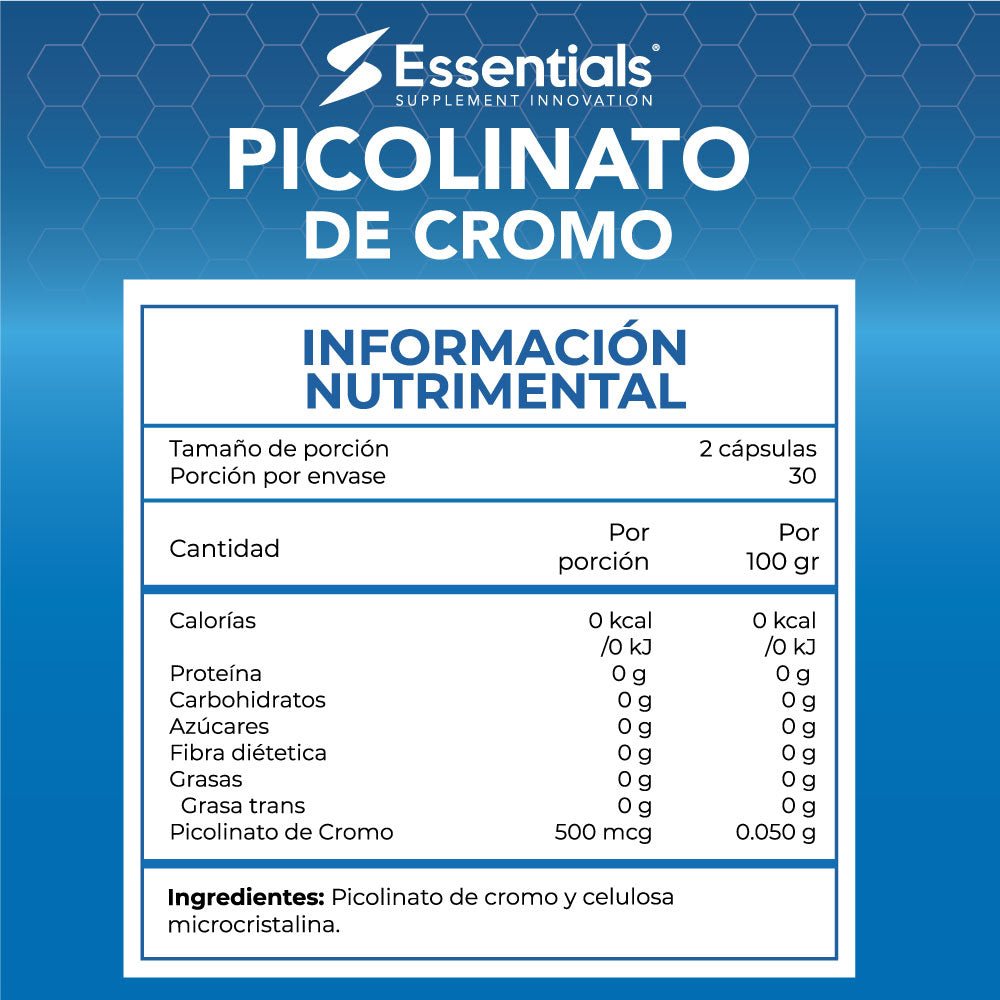 Picolinato De Cromo - 60 Caps - Essentials