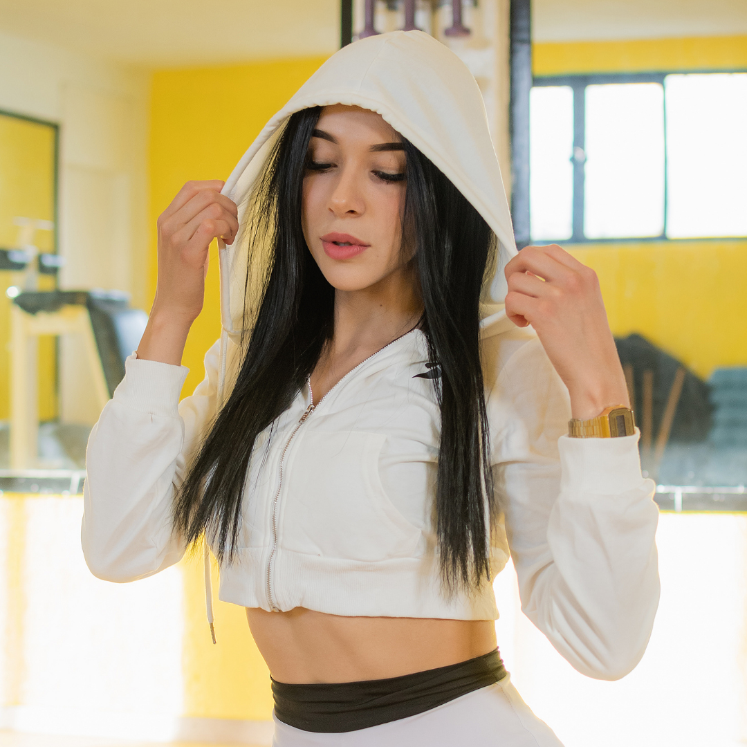 Chamarra corta blanca