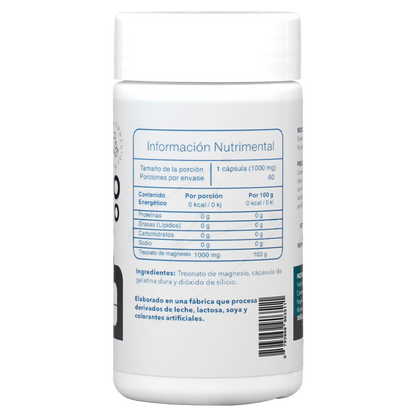 Treonato De Magnesio 1000mg 60 Cápsulas