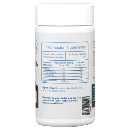 Berberina 95% 500mg 120 Capsulas