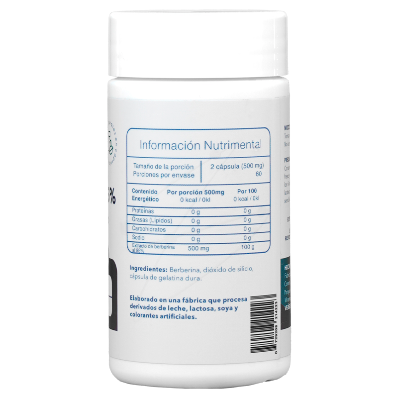 Berberina 95% 500mg 120 Capsulas