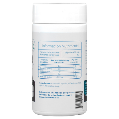 R+ALA Ácido Alfa Lipoico 400mg 60 Cápsulas