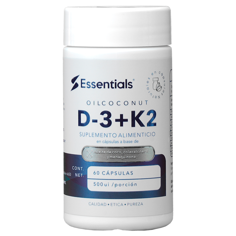 Vitamina D3 + K2 500UI 60 Cápsulas