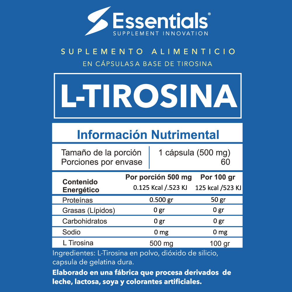 L-Tirosina 500 mg 60 capsulas