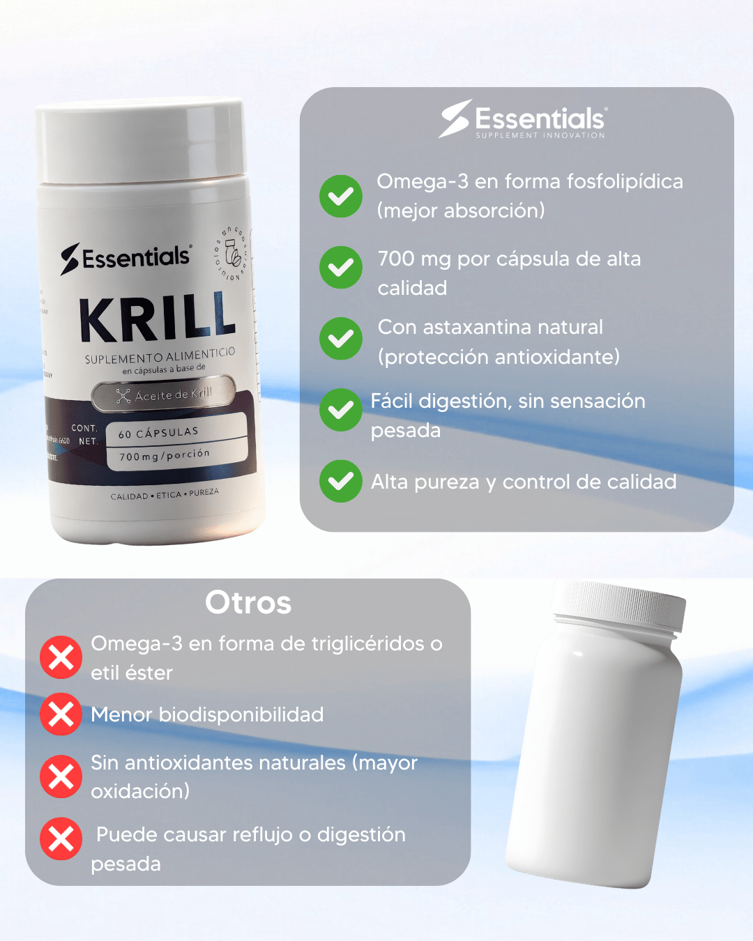 Aceite De Krill 700mg 60 Cápsulas - Essentials