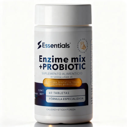 Enzime mix + PROBIOTIC 60 Tabletas (Enzimas Digestivas) - Essentials
