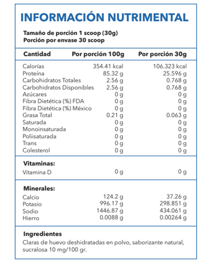 Proteína de clara de huevo Egg´s Crystals 1.98 Lb en polvo - Essentials