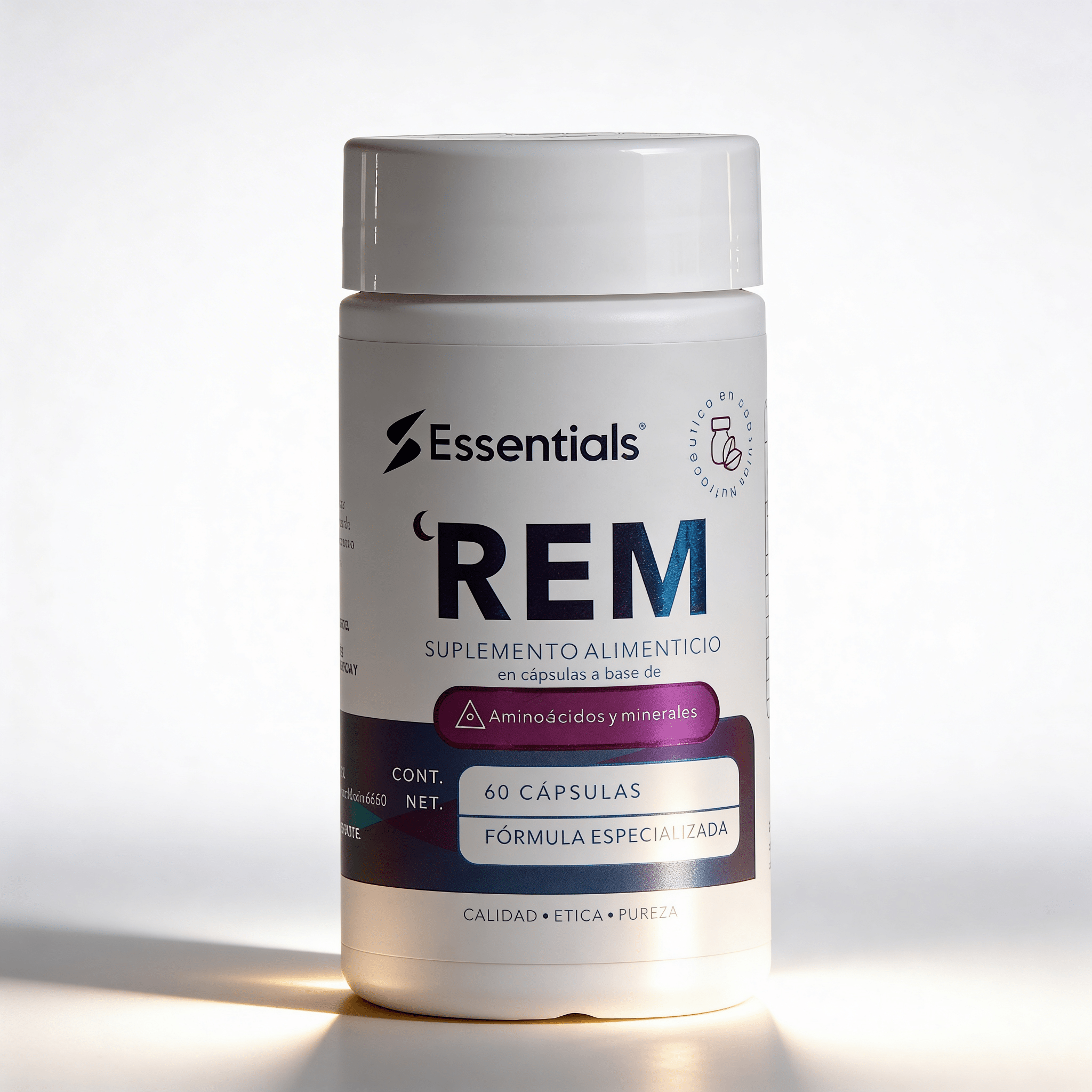 REM - Melatonina + Magnesio + L - Teanina 60 cápsulas - Essentials