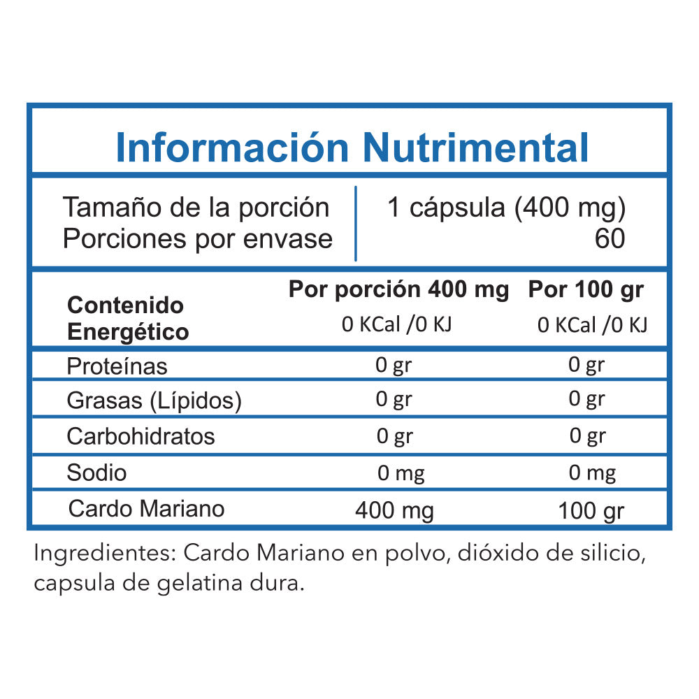 Silimarina 400mg  60 capsulas