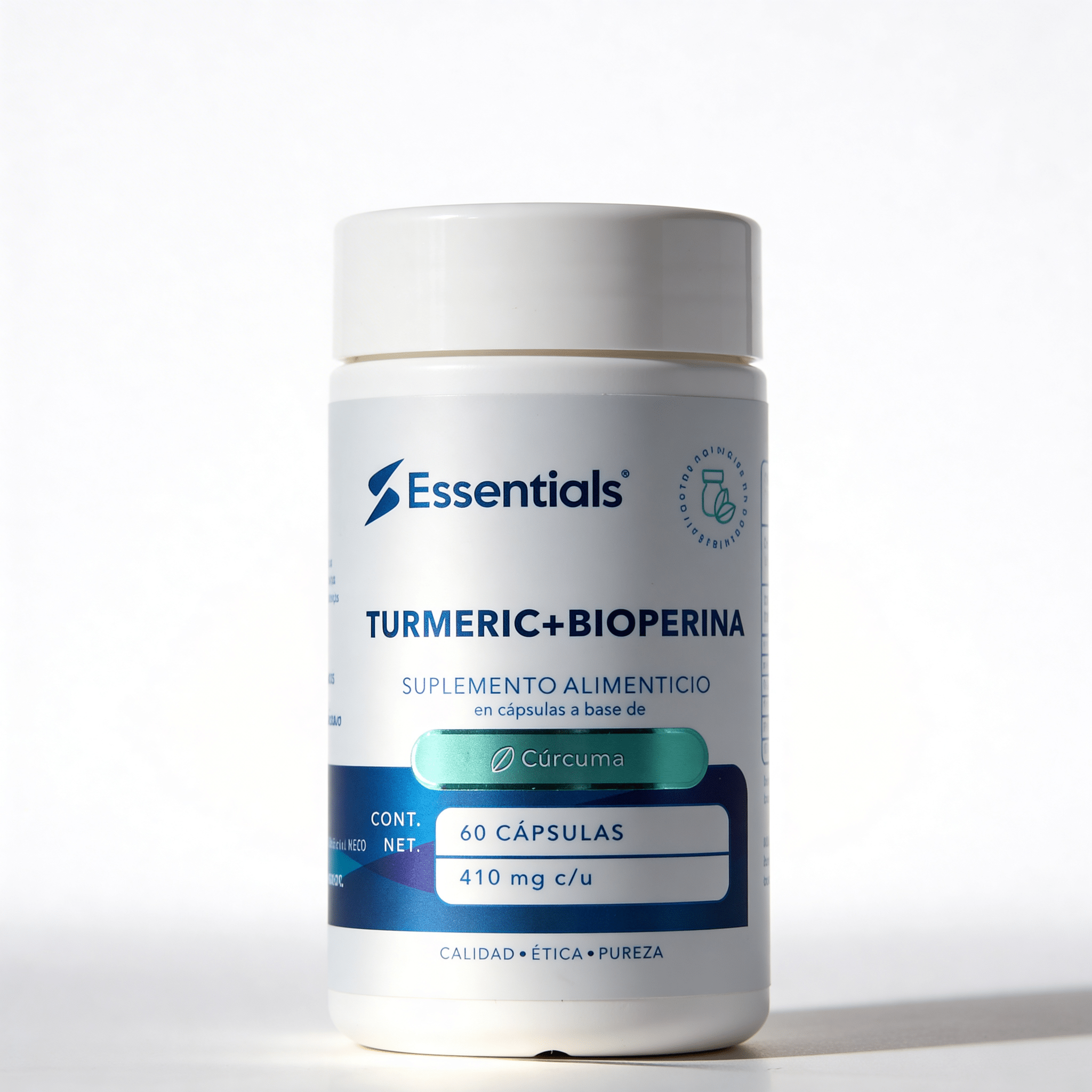 Turmeric + Bioperina 375mg - Cúrcuma 60 Caps - Essentials