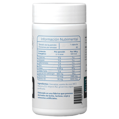 Vitamina D3 + K2 500UI 60 Cápsulas - Essentials
