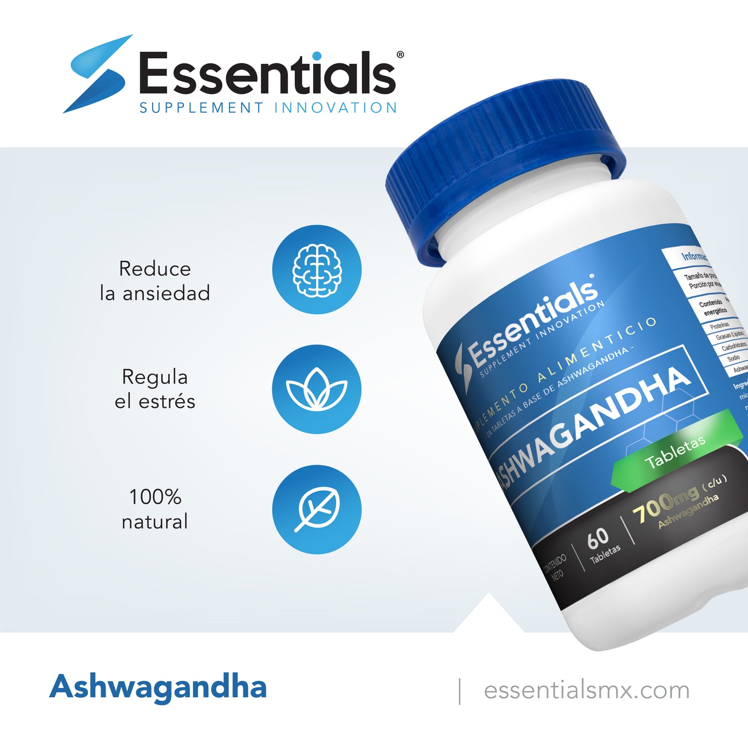 Ashwagandha Extracto 2.5%  (500 mg - 60tabs)