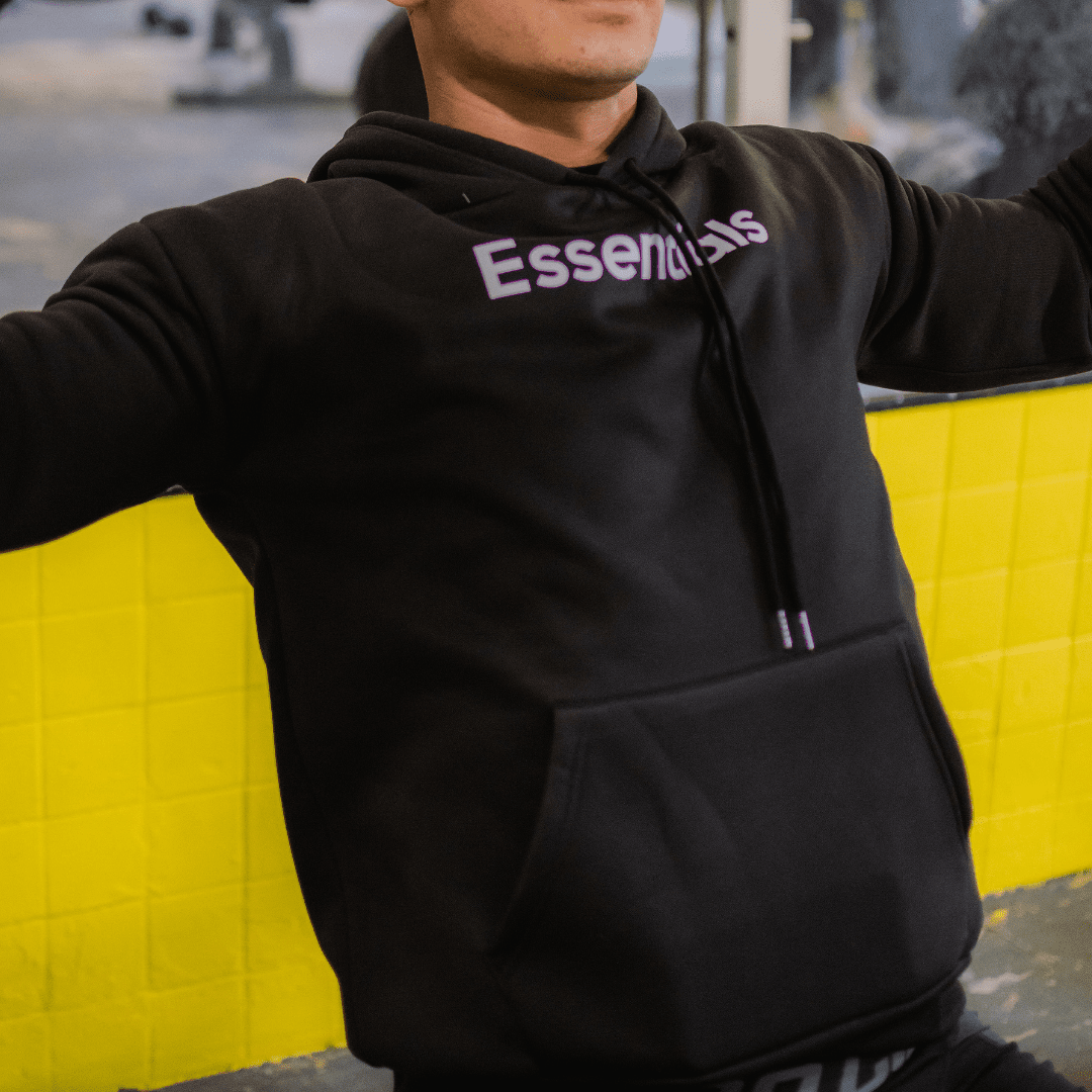 Hoodie clásica negro (sudadera) - Essentials